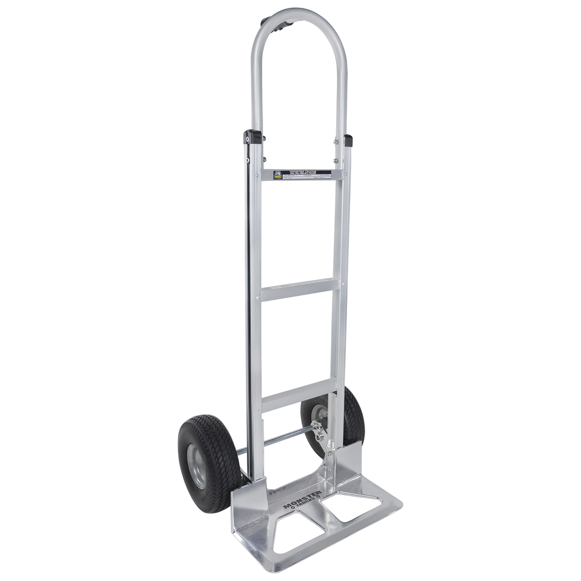 Monster Trucks Super Maxx Aluminum Hand Truck — 660-Lb. Capacity, Foam Rubber Tires, Pin Handle, Model# MT10008